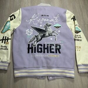 Men's Varsity Jacket 420 Marijuana Cultivators Size Large Lavender Undrtd Rare